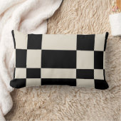 白黒モダン幾何学的装飾用クッション ランバークッション (ブランケット)