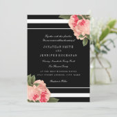 白黒モダン式の招ストライプの待 招待状 (スタンド正面)