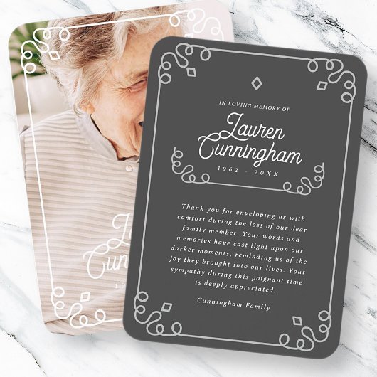 白黒モダン式シンプルお葬式 名刺