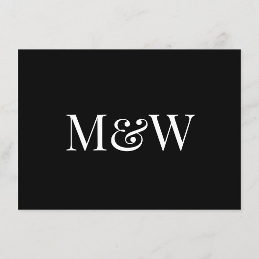 白黒モダン式レセプション エンクロージャーカード (裏面)