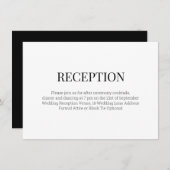 白黒モダン式レセプション エンクロージャーカード (正面/裏面)