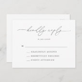 白黒モダン式RSVP ポストカード (正面/裏面)