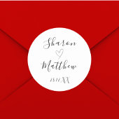 白黒モダン手書きスクリプ結婚ト ラウンドシール