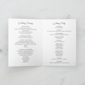 白黒モダン折り畳み結婚式 プログラム (内部)