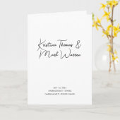 白黒モダン折り畳み結婚式 プログラム (黄色い花)