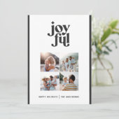 白黒モダン抽象芸術の楽しい写真休暇 シーズンカード (スタンド正面)