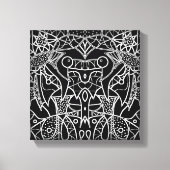 白黒モダン抽象芸術の部族チョーク線 キャンバスプリント (正面)