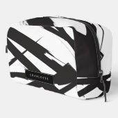 白黒モダン抽象芸術アートライン名前をカスタムする ドップキット (右コーナー)