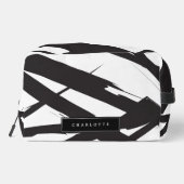 白黒モダン抽象芸術アートライン名前をカスタムする ドップキット (裏面)