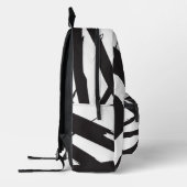 白黒モダン抽象芸術アートライン名前をカスタムする プリントバックパック (左)