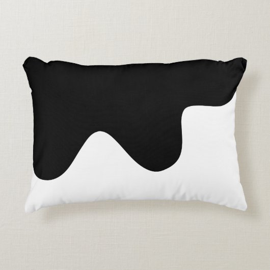 白黒モダン抽象芸術アーミニマルト アクセントクッション (正面)