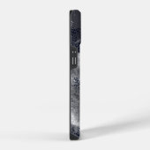 白黒モダン抽象芸術スタイリッシュ iPhoneケース (右側面)