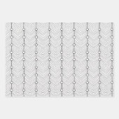 白黒モダン抽象芸術パターンのラッピング ラッピングペーパーシート (正面2)