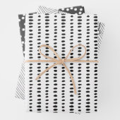 白黒モダン抽象芸術パターンのラッピング ラッピングペーパーシート (インサイチュ)