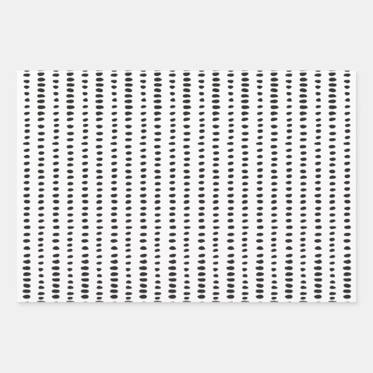白黒モダン抽象芸術パターンのラッピング ラッピングペーパーシート (正面)