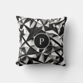 白黒モダン抽象芸術パターン クッション (正面)
