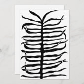 白黒モダン抽象芸術パームフロンドトロピカルホテル セーブザデート (正面/裏面)