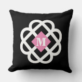 白黒モダン抽象芸術モノグラム クッション (正面)