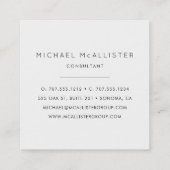 白黒モダン抽象芸術モノグラム スクエア名刺 (裏面)