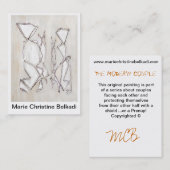 白黒モダン抽象芸術幾何ファインアート 名刺 (正面/裏面)