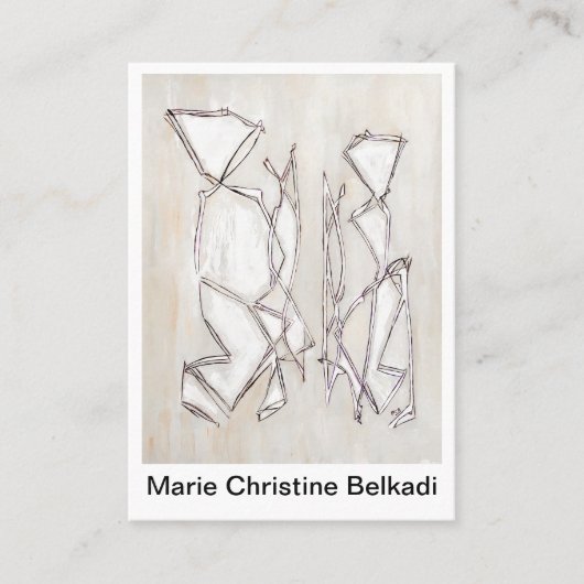 白黒モダン抽象芸術幾何ファインアート 名刺 (正面)