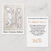 白黒モダン抽象芸術幾何ファインアート 名刺 (正面/裏面)