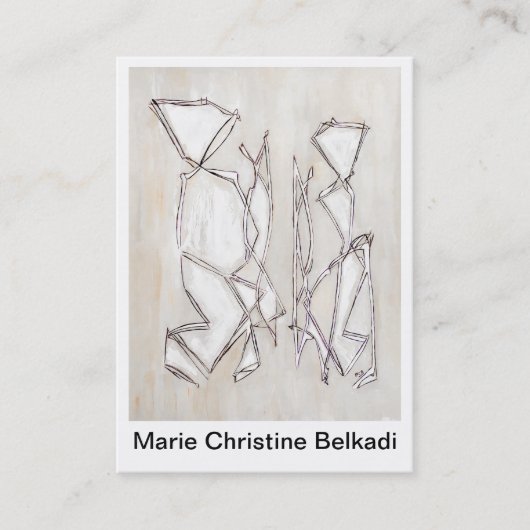 白黒モダン抽象芸術幾何ファインアート 名刺 (正面)