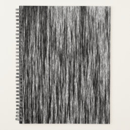 白黒モダン抽象芸術線のパターン プランナー手帳
