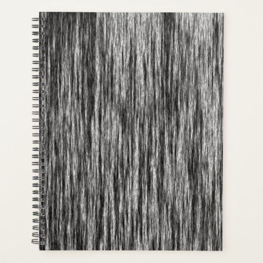 白黒モダン抽象芸術線のパターン プランナー手帳 (正面)