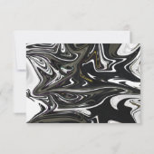 白黒モダン抽象芸術芸術的結婚の 出欠カード (裏面)