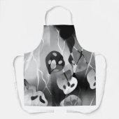 白黒モダン抽象芸術 エプロン (正面)