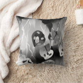 白黒モダン抽象芸術 クッション (ブランケット)