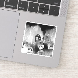 白黒モダン抽象芸術 シール