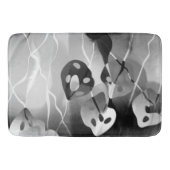 白黒モダン抽象芸術 バスマット (正面)