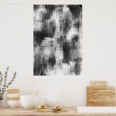 白黒モダン抽象芸術 ポスター (キッチン)