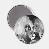 白黒モダン抽象芸術 マグネット (正面/裏面)