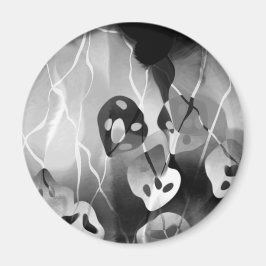 白黒モダン抽象芸術 マグネット