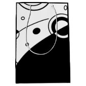 白黒モダン抽象芸術 ミディアムペーパーバッグ (正面)