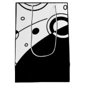 白黒モダン抽象芸術 ミディアムペーパーバッグ (裏面)