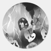 白黒モダン抽象芸術 ラウンドシール (正面)