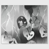 白黒モダン抽象芸術 ラッピングペーパー (フラット)