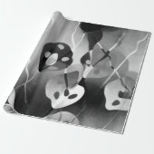 白黒モダン抽象芸術 ラッピングペーパー (アンロールド)