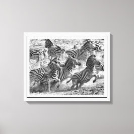 白黒モダン撮影ファインアートゼブラ キャンバスプリント