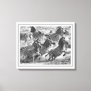 白黒モダン撮影ファインアートゼブラ キャンバスプリント