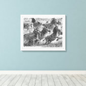 白黒モダン撮影ファインアートゼブラ キャンバスプリント (インサイチュ (ウッドフロア))