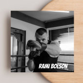 白黒モダン撮影プロフェッショナル スクエア名刺