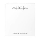 白黒モダン文字モノグラクラシックム ノートパッド (正面)