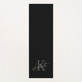 白黒モダン文字モノグラム ヨガマット (正面)