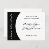 白黒モダン日付はがきを保存する 案内ポストカード (正面/裏面)