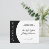 白黒モダン日付はがきを保存する 案内ポストカード (スタンド正面)